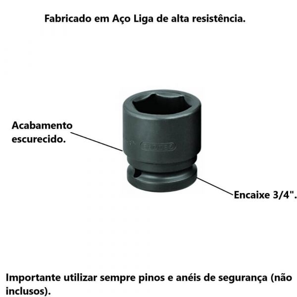 Soquete Sextavado de Impacto 3/4