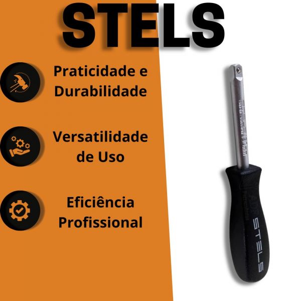 Cabo Anatômico Para Soquete 150mm Com Encaixe 1/4” Stels