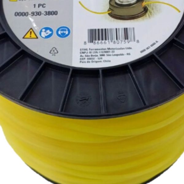 1 Metro de Fio de Corte Nylon Quadrado Para Roçadeiras 3,00mm Sthil 