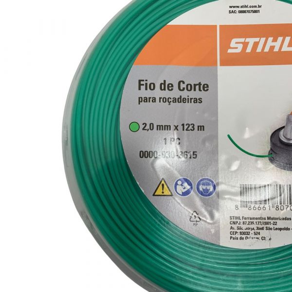 1 Metro de Fio de Corte Nylon para Roçadeiras 2,0mmx123m Stihl 