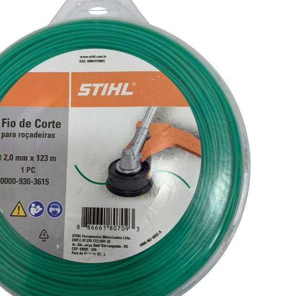 1 Metro de Fio de Corte Nylon para Roçadeiras 2,0mmx123m Stihl 