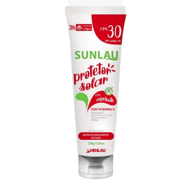 Sunlau Protetor Solar com Repelente FPS 30 UBV Henlau