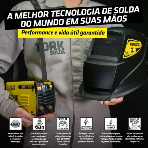 Super Combo Máquina de Solda KAB150 220V + Máscara Tork