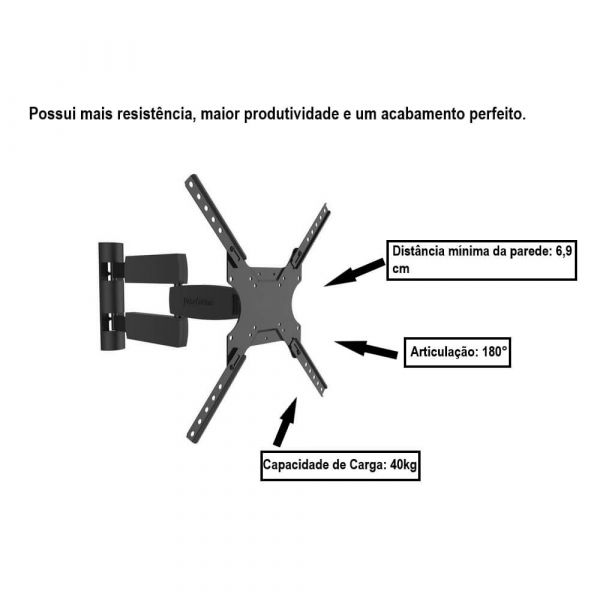 Suporte Articulado Para TV TRI-ART 23 A 55 SBRP145 Brasforma