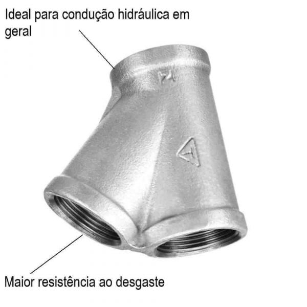 Tê Bsp 45° Junção Galvanizado 1/2