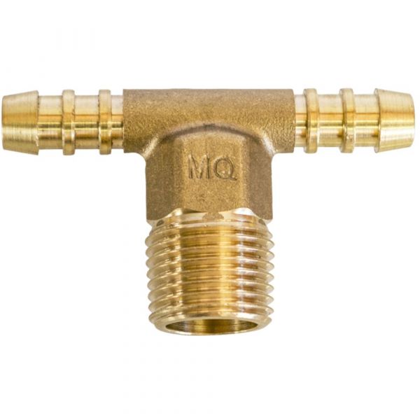 Tê de Latão 1/2 NPT (E) x BM 3/8 Pol. X BM 3/8 Pol. Maqenge