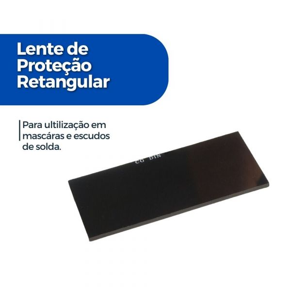 Lente de Proteção Retangular Nº12 Escura Carbografite