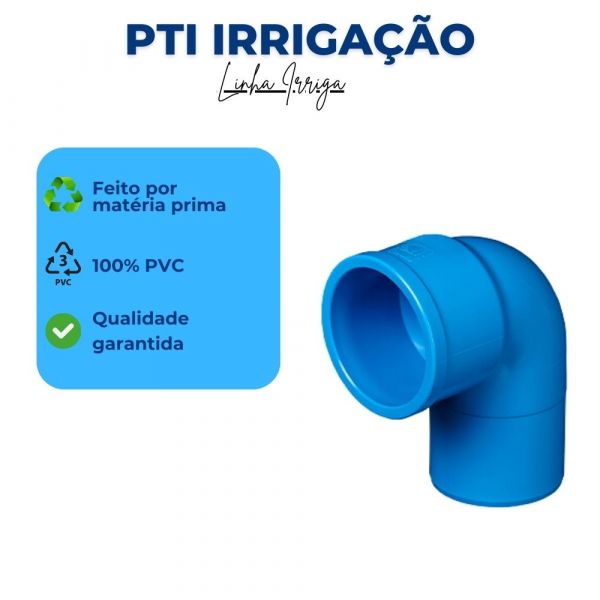 Curva Curta Cotovelo PB 90º Soldável Irrigação PN125 DN50 PTI Conexões