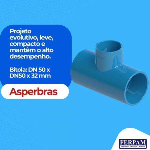 Tê Redução Soldável Irrigação Dn 50x32 Asperbras