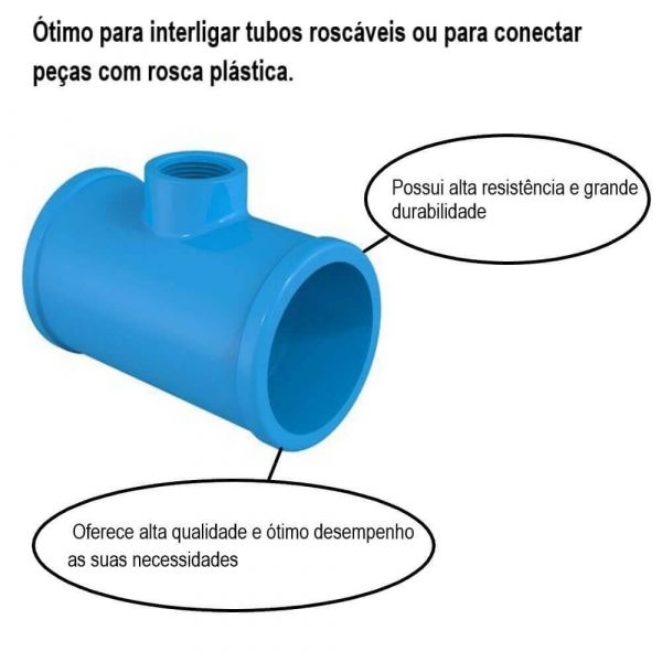 Tê Soldável Roscável Para Irrigação DN 50X3/4” Tigre