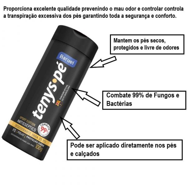 Talco Para Os Pés Tenys Baruel Barcelona 100gr Arcom