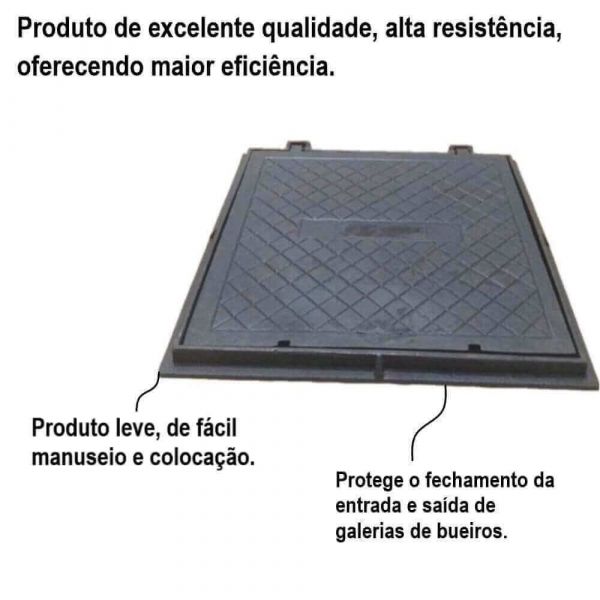 Tampão Ferro 30x30 Articulado Tampa De Ferro Santa Barbara
