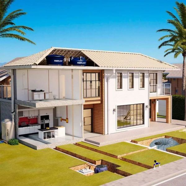 Tanque de Polietileno 2.000 Litros com Rosca e Tampa Fortlev