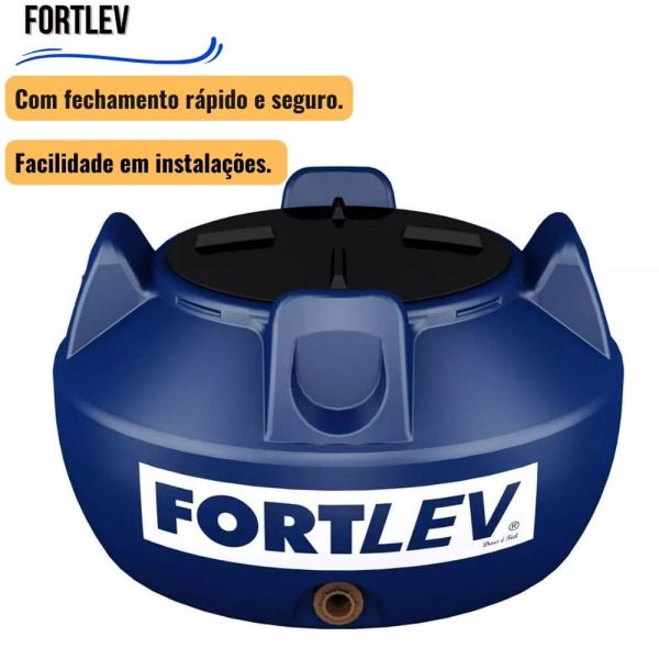 Tanque de Polietileno 500 Litros com Tampa de Rosca Fortlev