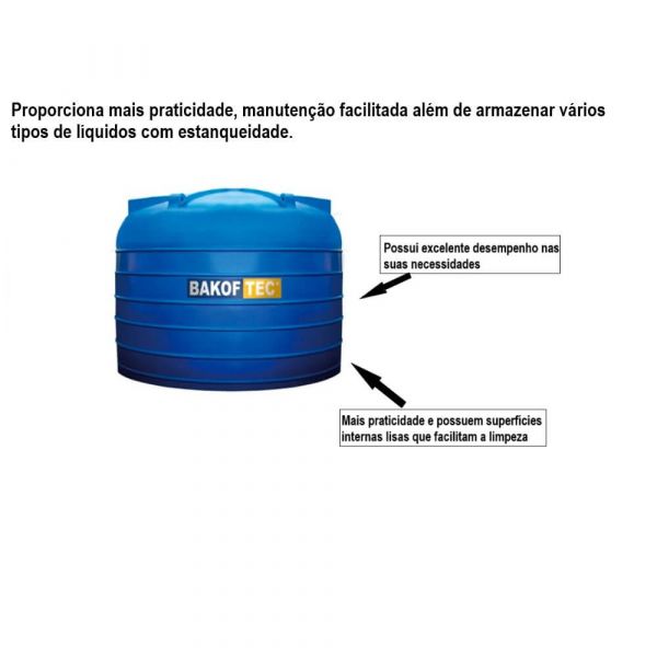 Tanque Polietileno Com Tampa 5.000 litros Clic Bakof