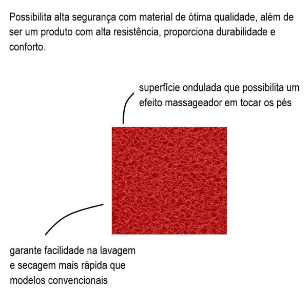 Tapete Vinil Silver 1,20m x 10mm Vermelho Kapazi