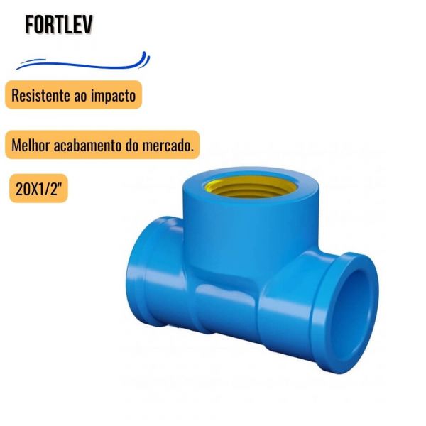 Tê Soldável com Rosca 25x3/4 Bucha Latão Fortlev