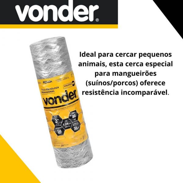 Tela Mangueirão Fio 18 Alt 0.8 x 50m Vonder