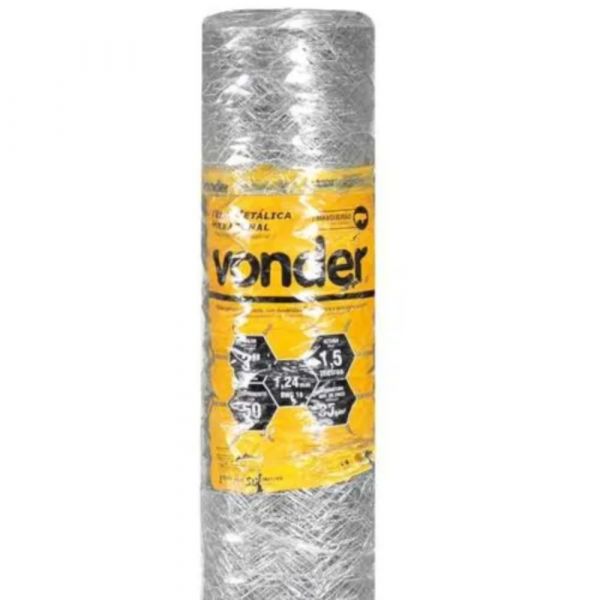 Tela Metálica Mangueirão Hexagonal Fio 18 ALT 1,5 X 50mts Vonder