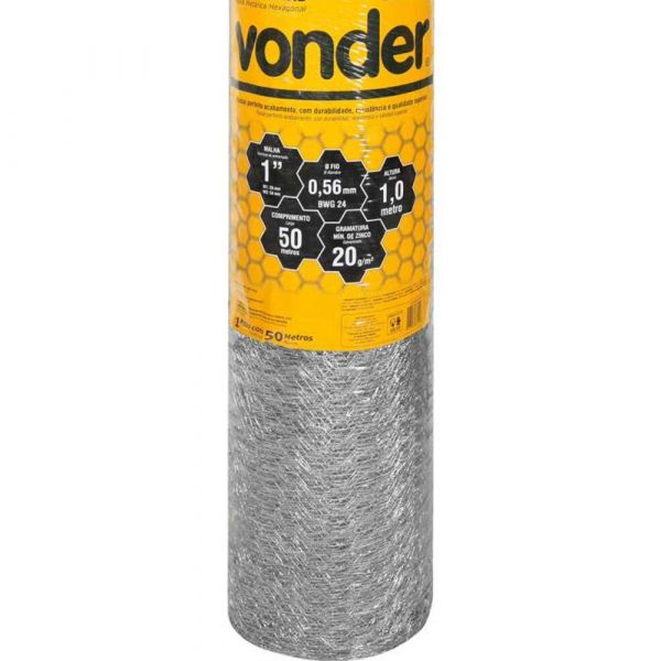 Tela Pinteiro Fio 24 Alt 1.0 x 50m Vonder