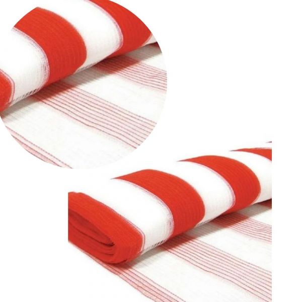 Tela Tapume Tecido Laranja e Branco 1,20X50m Plastcor