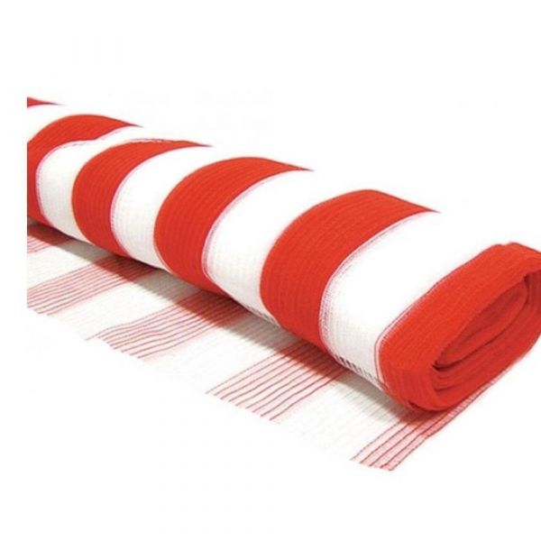 Tela Tapume Tecido Laranja e Branco 1,20X50m Plastcor