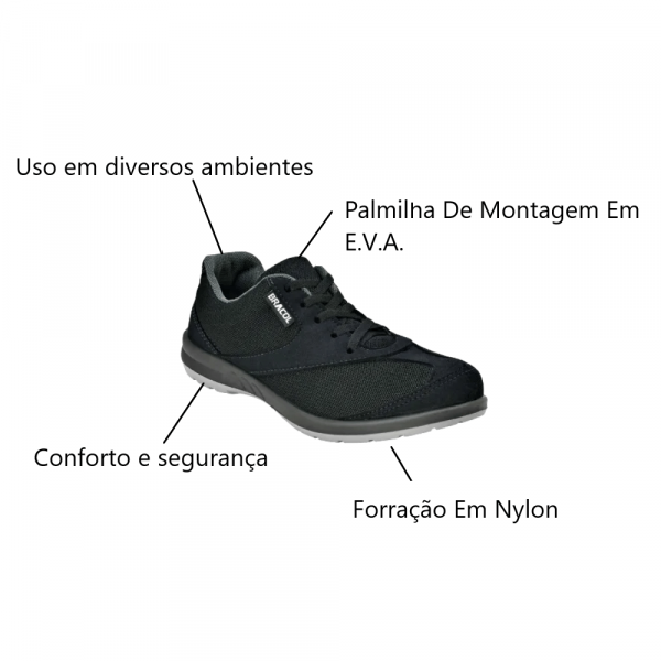 Tênis Preto 4224B Nº36 Bracol