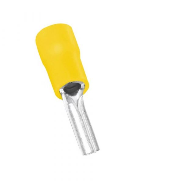 Terminal Pino Pré-Isolado 25mm Amarelo Lukma