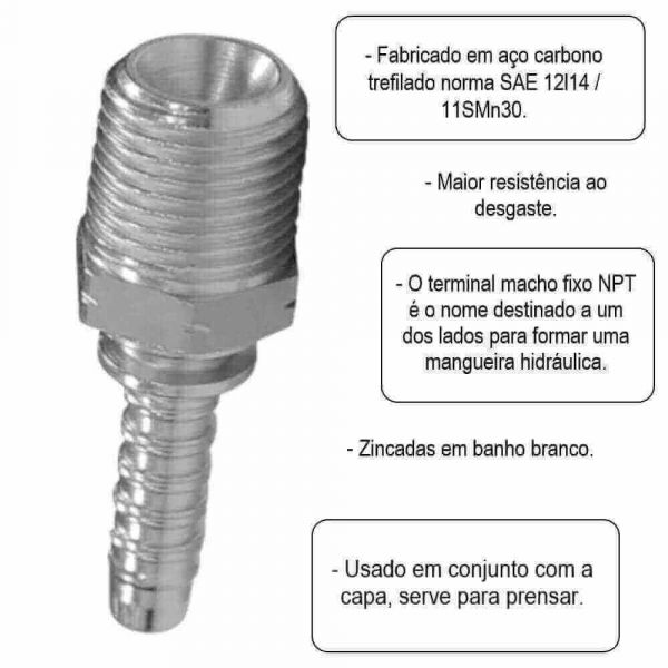Terminal Prensado Macho NPTF 1/8