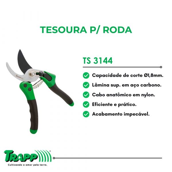 Tesoura Para Poda By Pass 20,5cm Ts-3144 Trapp