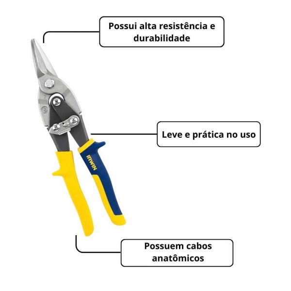 Tesoura Tipo Aviação Corte Reto Irwin