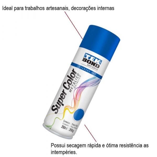 Tinta Spray Azul Metálico 350ml Tek Bond