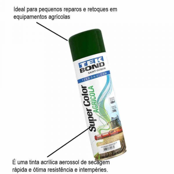 Tinta Spray Agrícola Verde 400ml Tek Bond