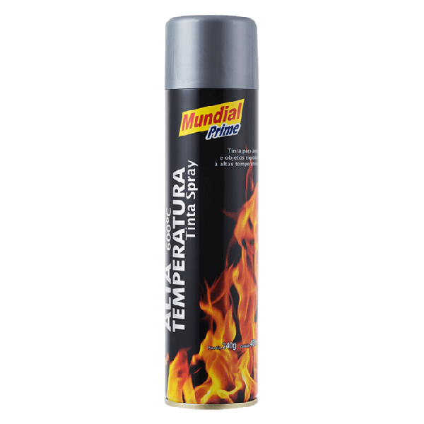 Tinta Spray Aluminio Alta Temperatura 400ml Mundial Prime