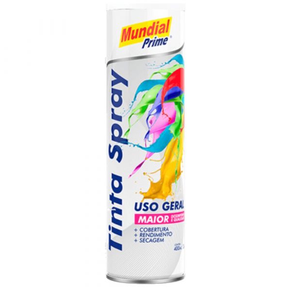 Tinta Spray Branco Brilhante 400ml Mundial Prime 3197bc