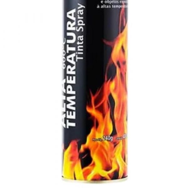 Tinta Spray Branco Fosco Alta Temperatura 400ml Mundial Prime