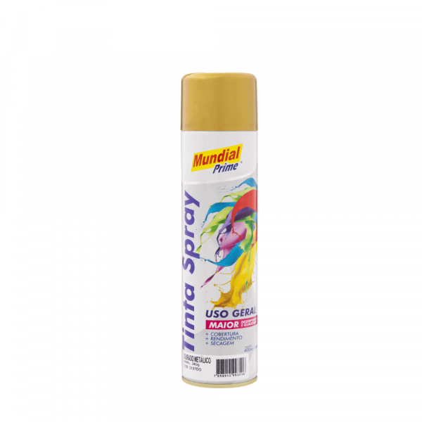 Tinta Spray Dourado Metálico 400ml- Mundial Prime