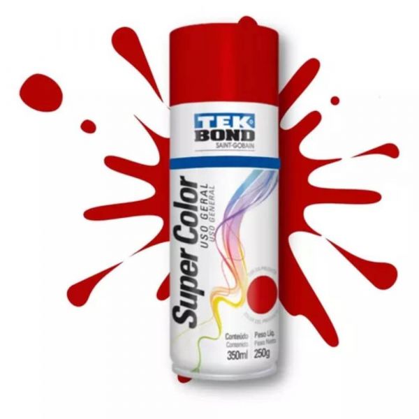 Tinta Spray  Vermelho 350ml Tek Bond