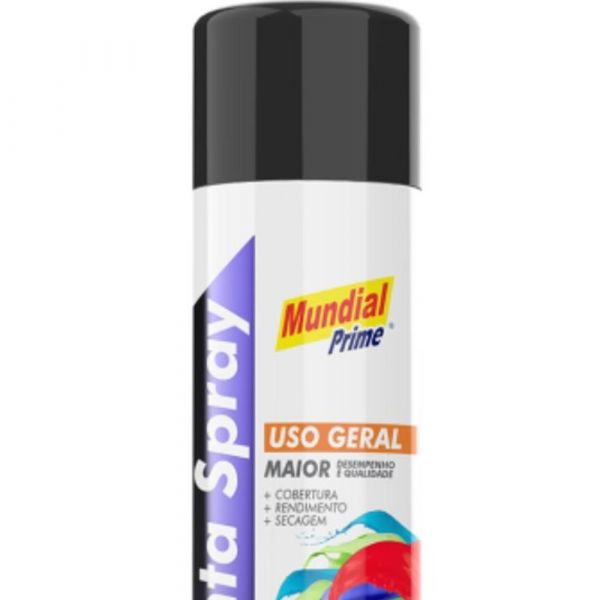 Tinta Uso Geral Preto Semi Brilho 400ml Mundial Prime