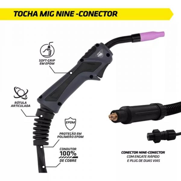 Tocha MIG sem Gás 2m Nine Conector Tork