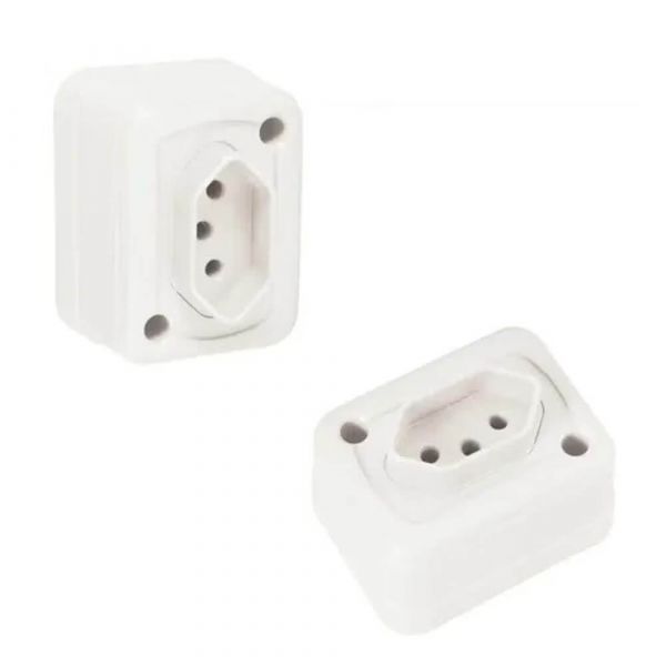 Tomada Retangular Branca 2P+T 10A 250V Tramontina