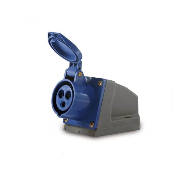 Tomada Sobrepor Azul 2P+T 16A 220V Ip44-6H Soprano