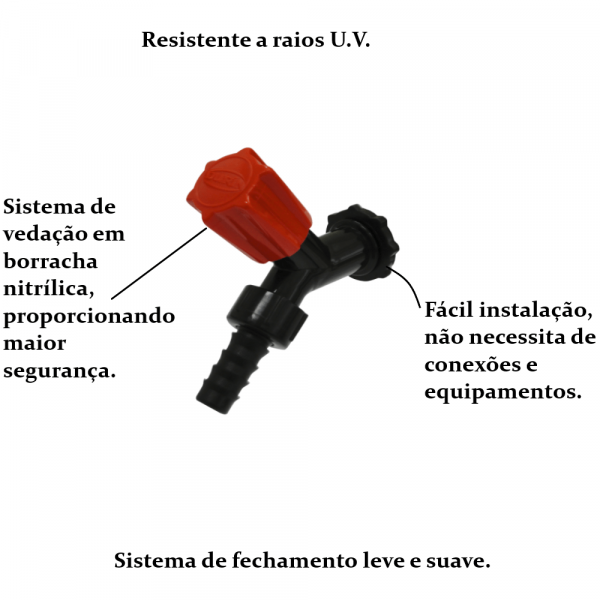 Torneira de Jardim Preta/Vermelha 3/4