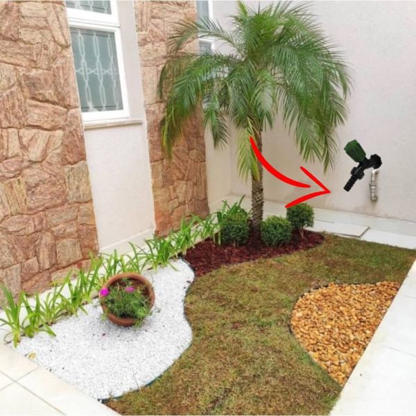 Torneira de Jardim Preta/Verde 3/4