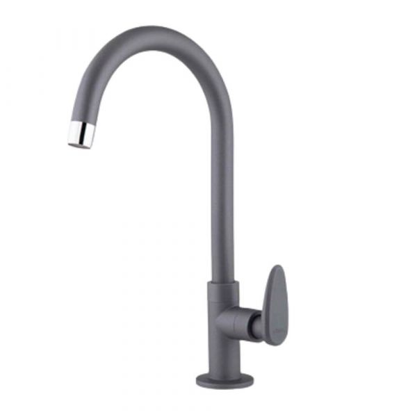 Torneira de Mesa com Bica Móvel Cinza Fosco Allure Décore Viqua 