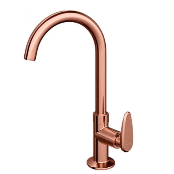 Torneira de Mesa com Bica Móvel Rose Gold Allure Décore Viqua 