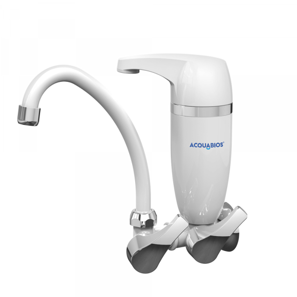Torneira de Parede Acqua Premium Branca Cromada com Filtro Acquabios
