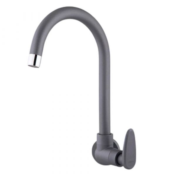 Torneira de Parede Bica Móvel Cinza Fosco Allure Décore Viqua