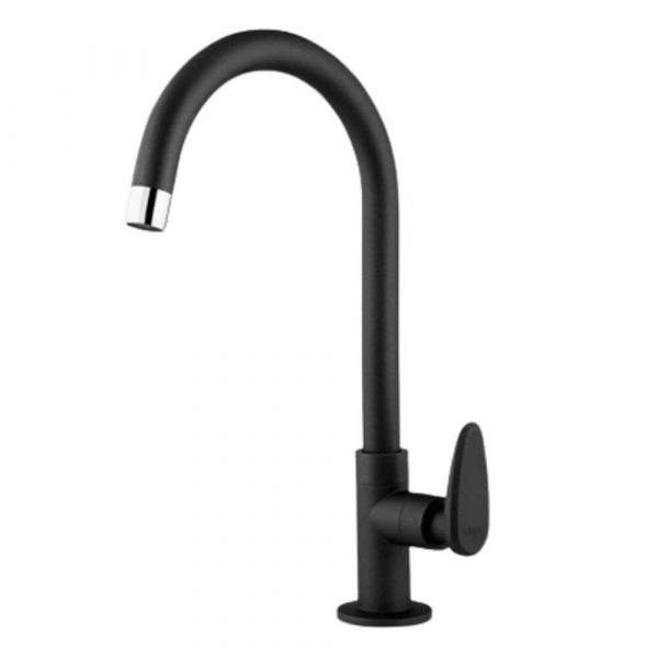 Torneira de Parede Bica Móvel Preto Fosco Allure Décore Viqua 