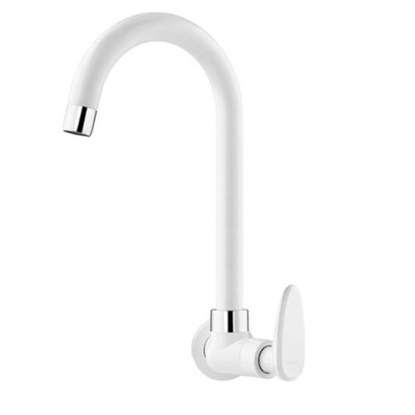Torneira de Parede com Bica Móvel Branco Allure para Cozinha Viqua 
